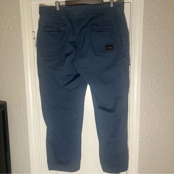 Duluth Trading Co Flex Firehose Cargo Work Pants Mens 42x32 Blue Canvas Utility. - Picture 4 of 9